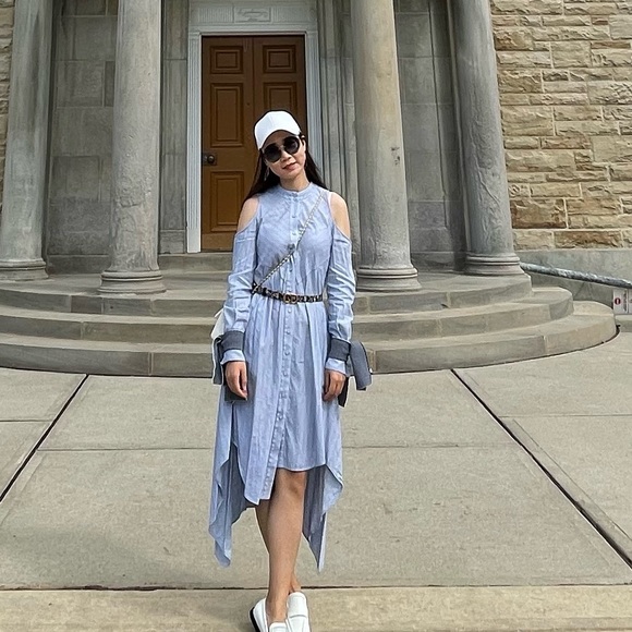 BCBGMAXAZRIA slip shoulder dress - Picture 2 of 10